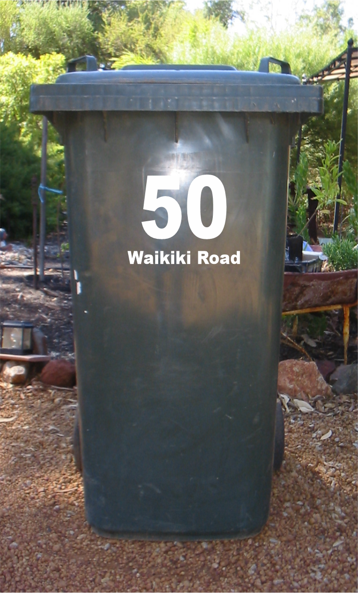 Personalised Ornamental Floral Design Decal Sticker For Wheelie Bin - House Number & Street Name, Waterproof Vinyl (UK Seller)