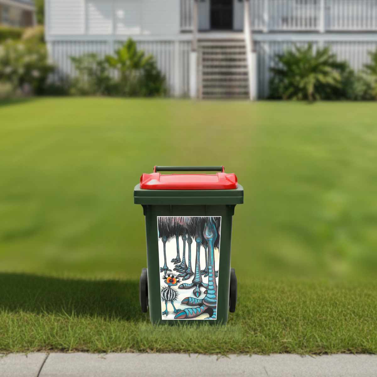 Where's stripey wheelie bin sticker – Grove Wesley Design Art