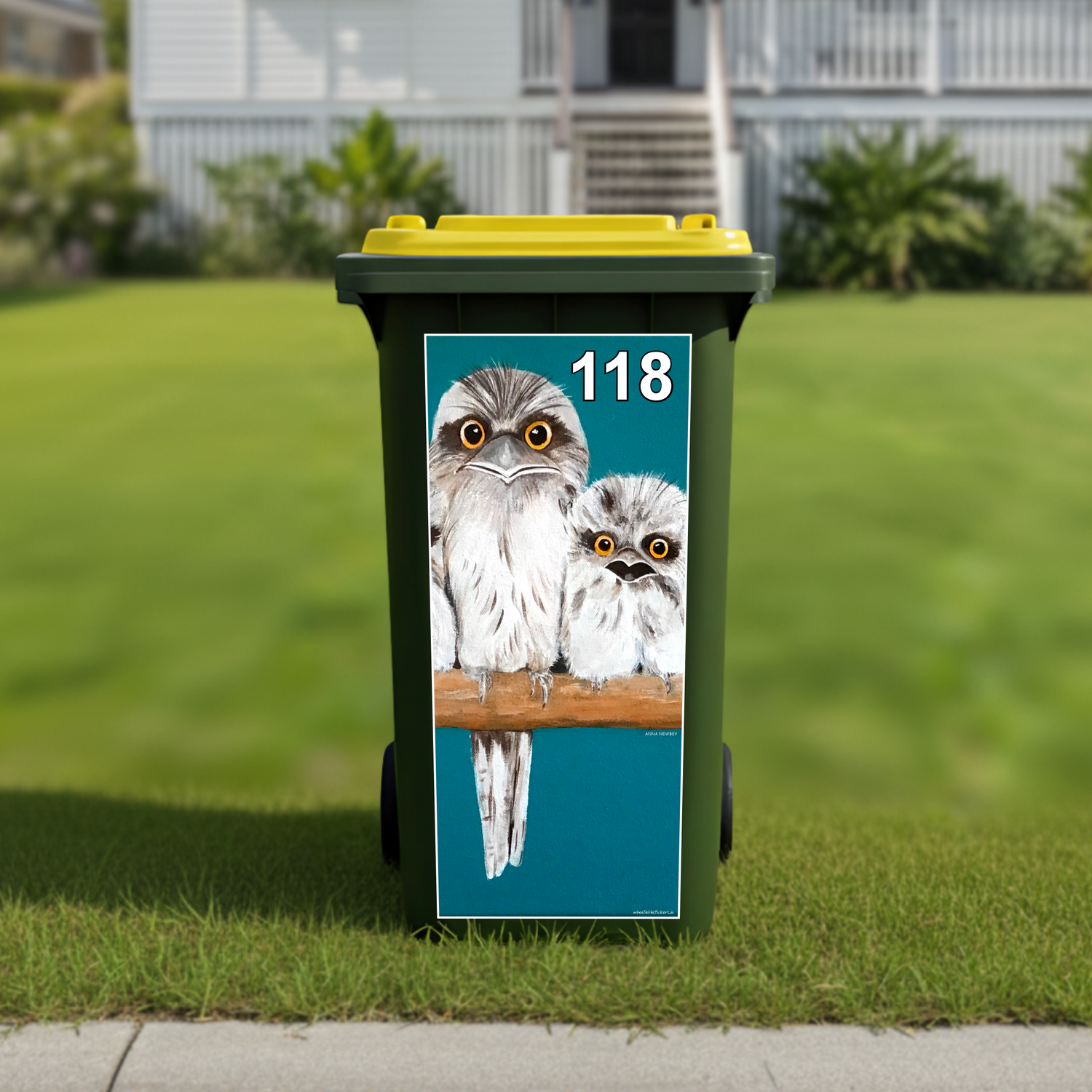 Wise ones wheelie bin sticker