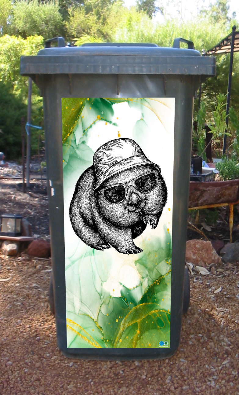 Wombat wheelie bin sticker