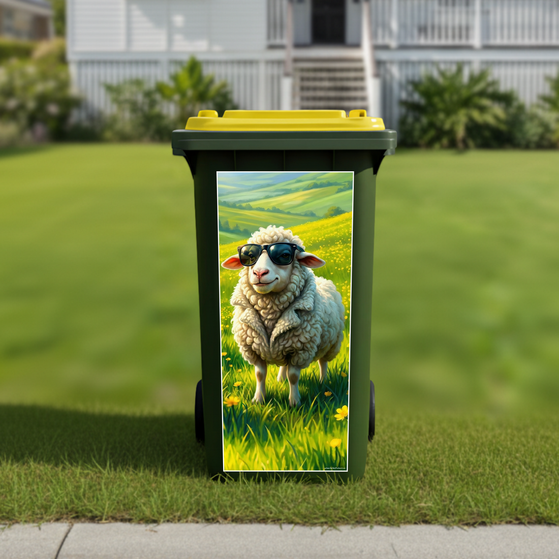 The woolly rebel wheelie bin sticker