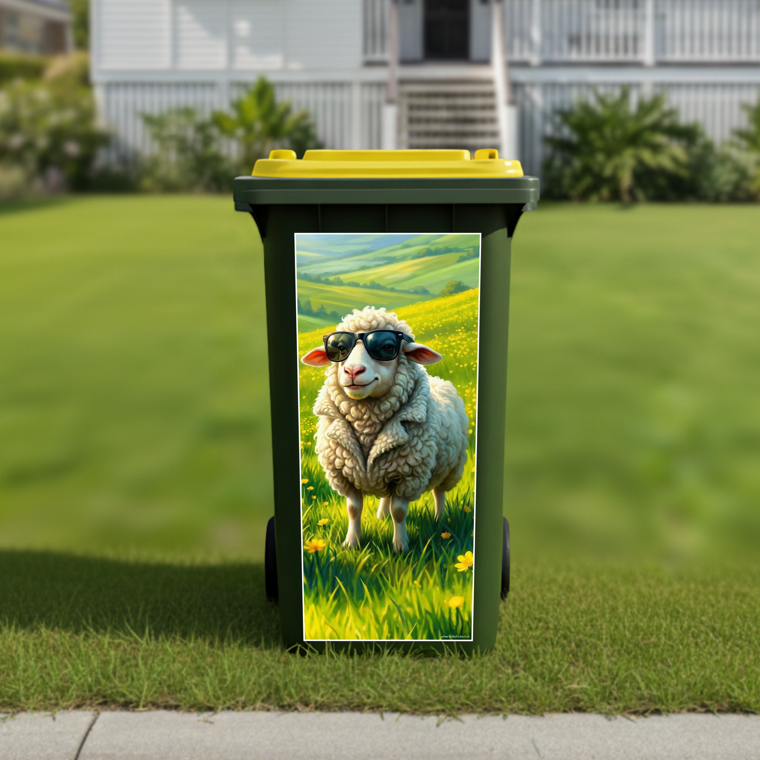 The woolly rebel wheelie bin sticker