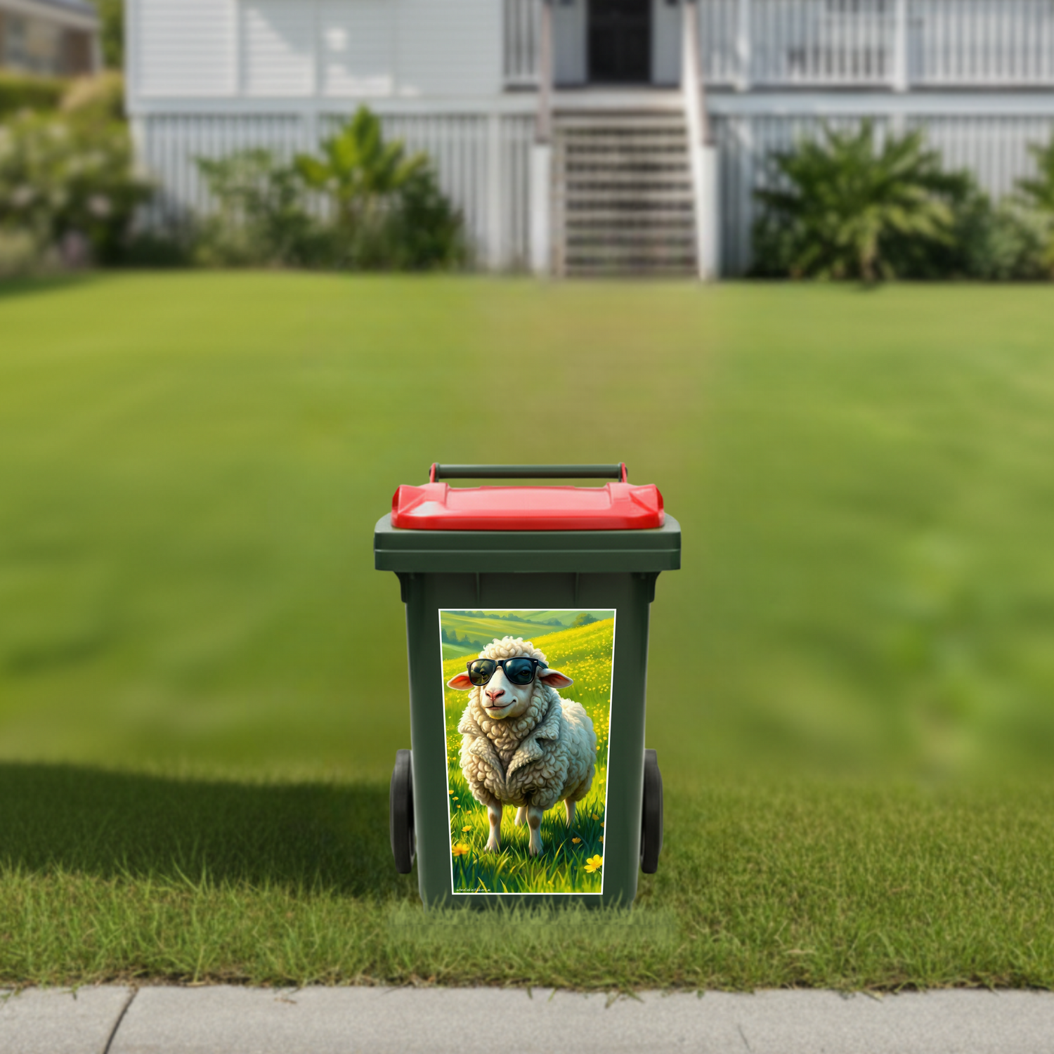 The woolly rebel wheelie bin sticker