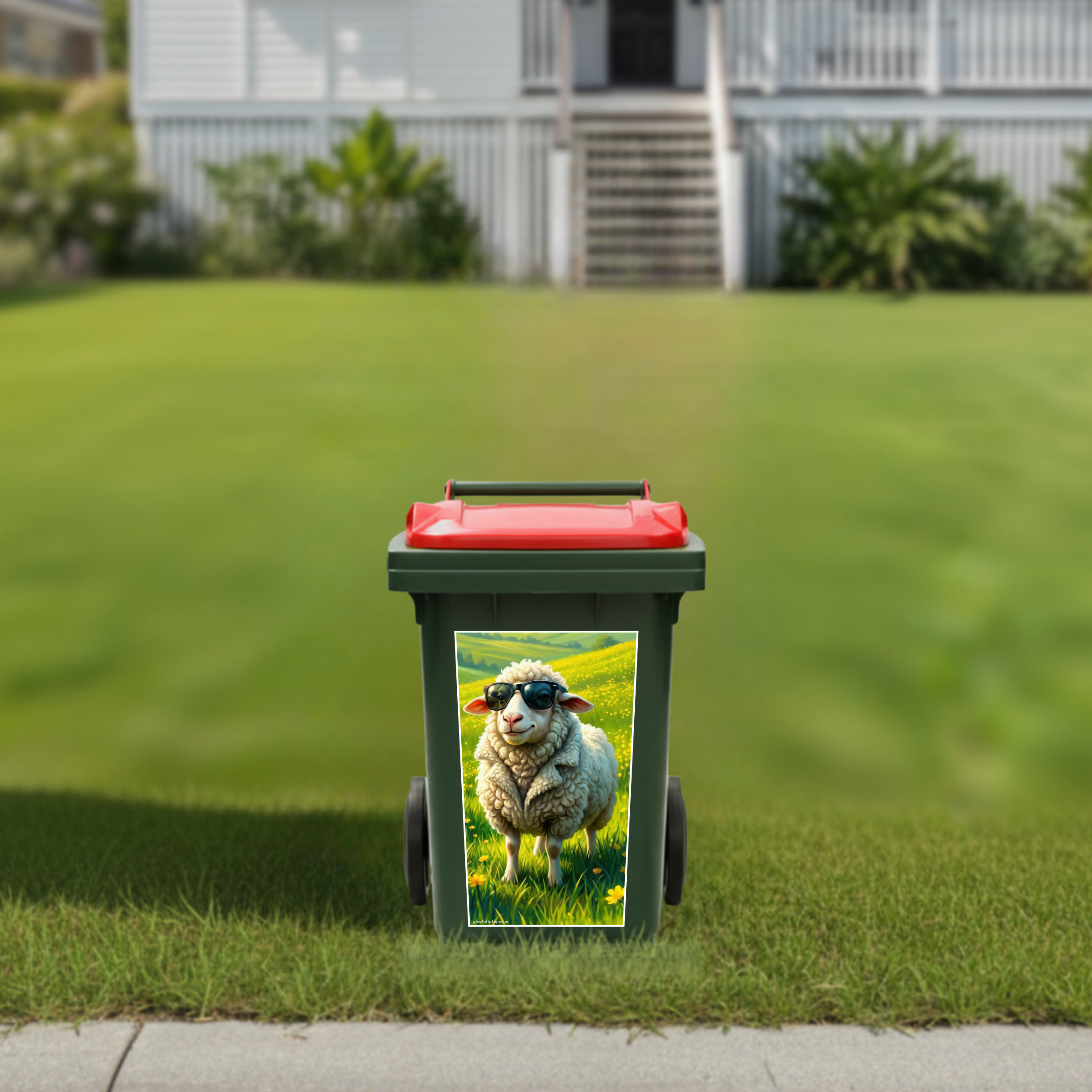 The woolly rebel wheelie bin sticker