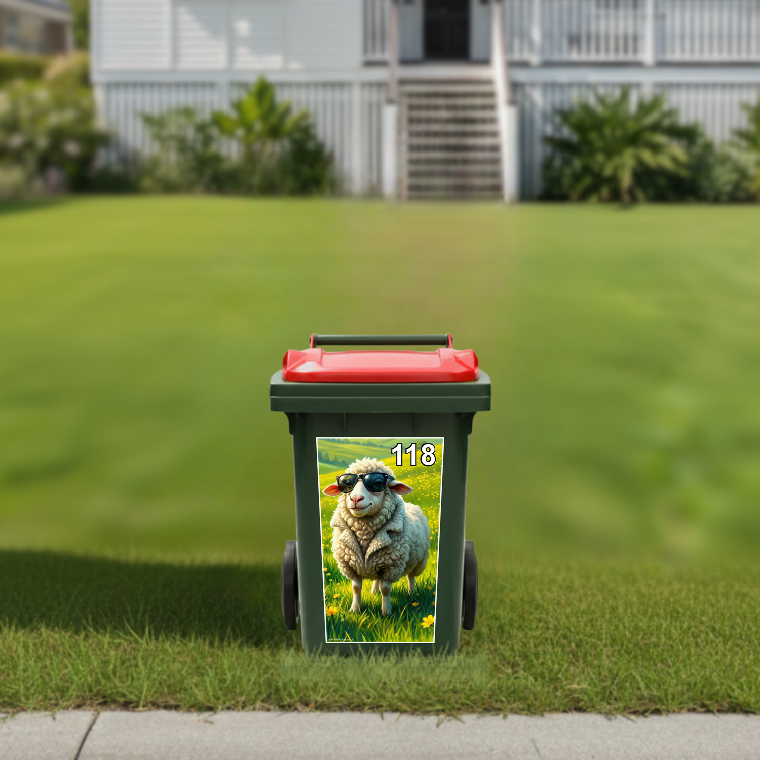 The woolly rebel wheelie bin sticker