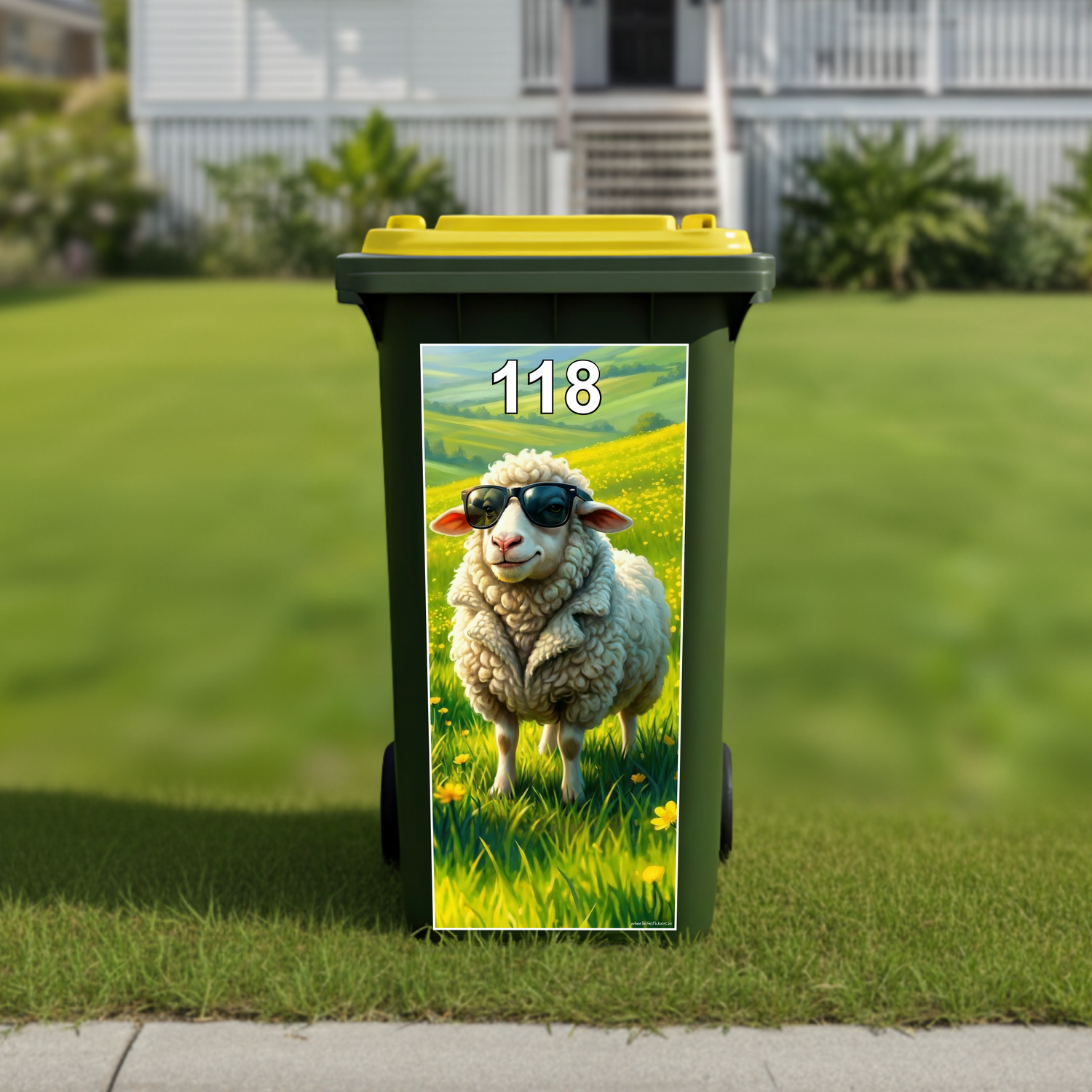 The woolly rebel wheelie bin sticker