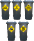 Wildlife and kids warning stickers for wheelie bins