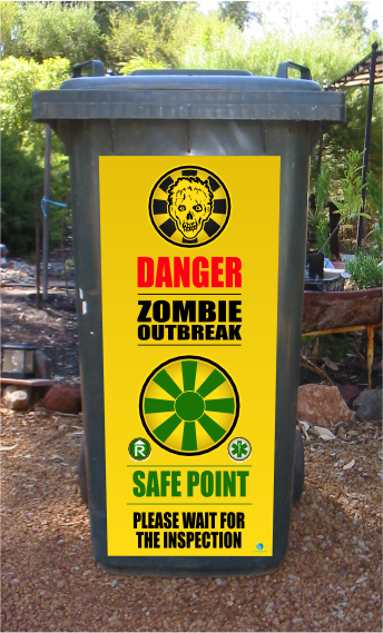 Zombies wheelie bin sticker